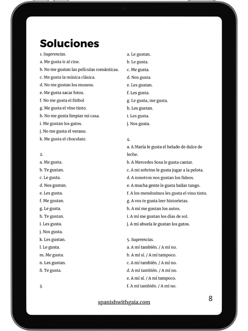 PDF ME GUSTA - exercises and answers product image (2)