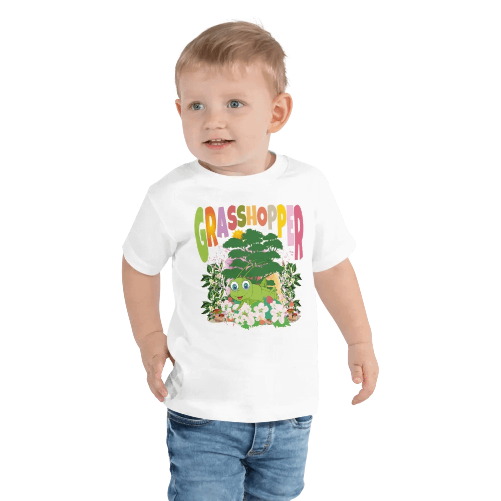 Grasshopper Colorful Funny Cute Bella + Canvas Toddler T-Shirt – Funny Shirt for Kids product image (1)