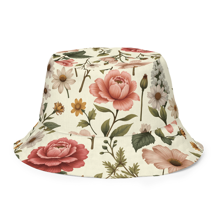 Vintage Romance Reversible Floral Bucket Hat – Rose & Peach Interior product image (7)