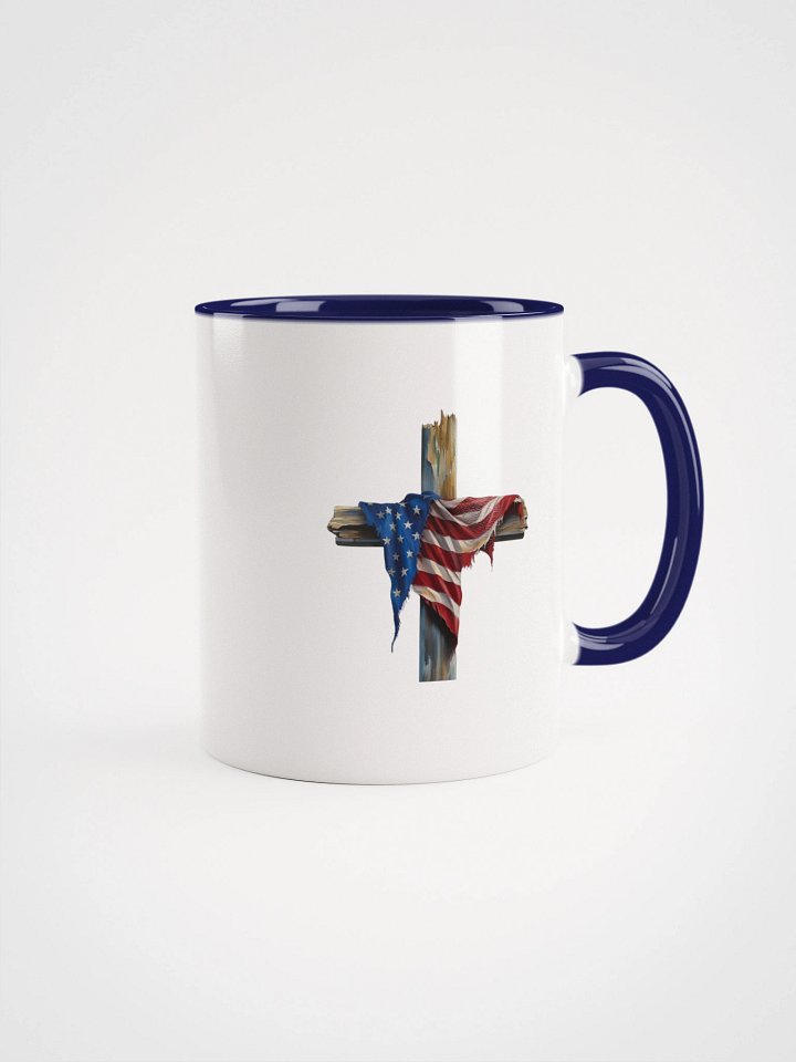 American Flag Cross Coffee Mug – Patriotic Faith Drinkware product image (2)
