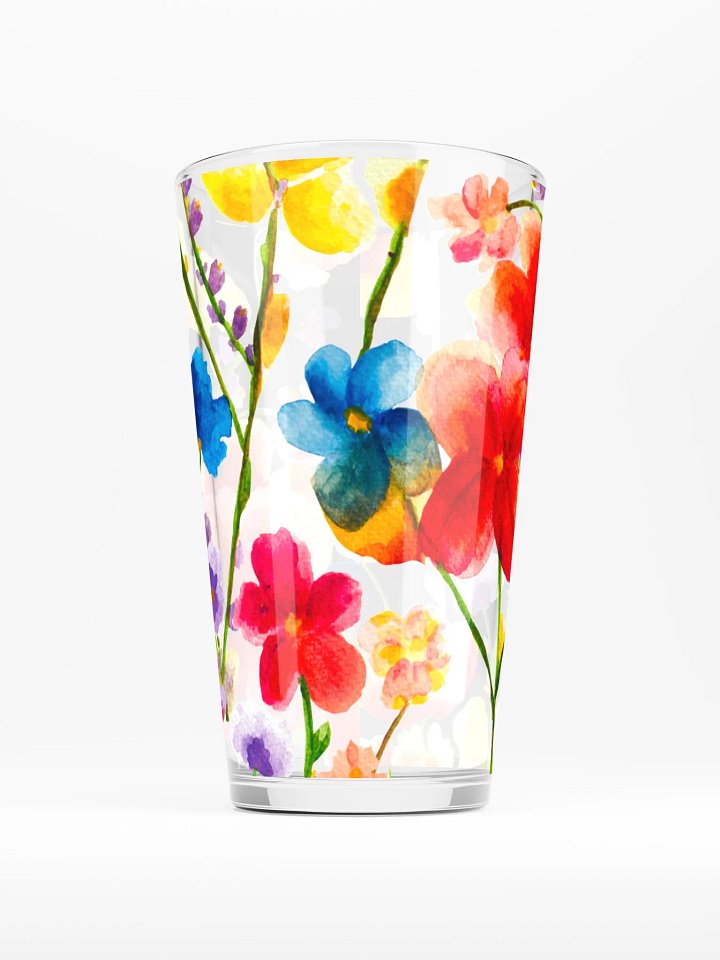 Watercolor Wildflower Bouquet Shaker Pint Glass product image (1)