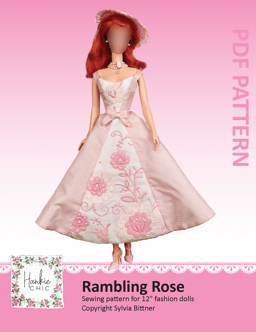 Rambling Rose sewing pattern for 12" fashion dolls product image (1)