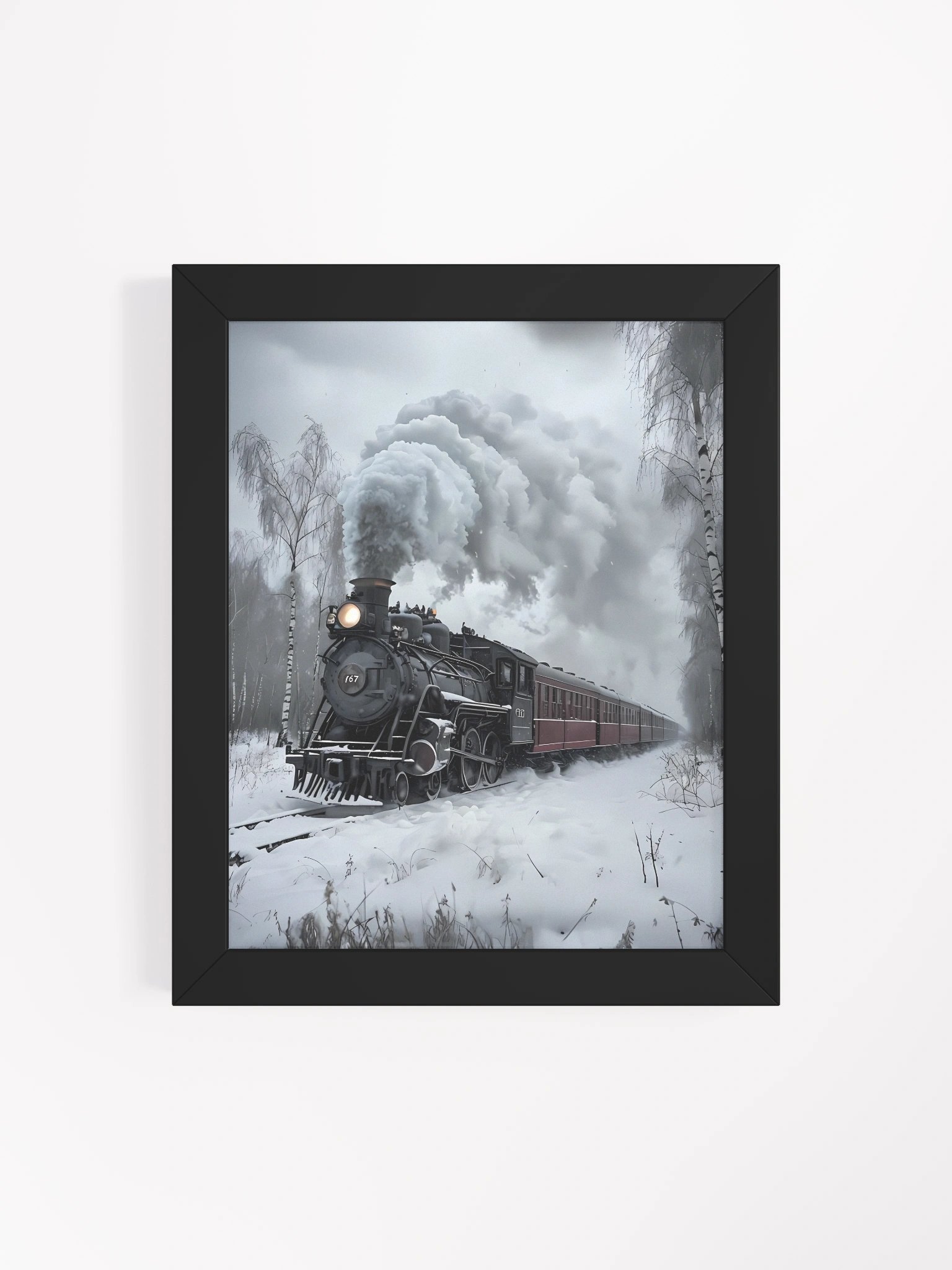 Winter Steam Locomotive Matte Poster product image (5)