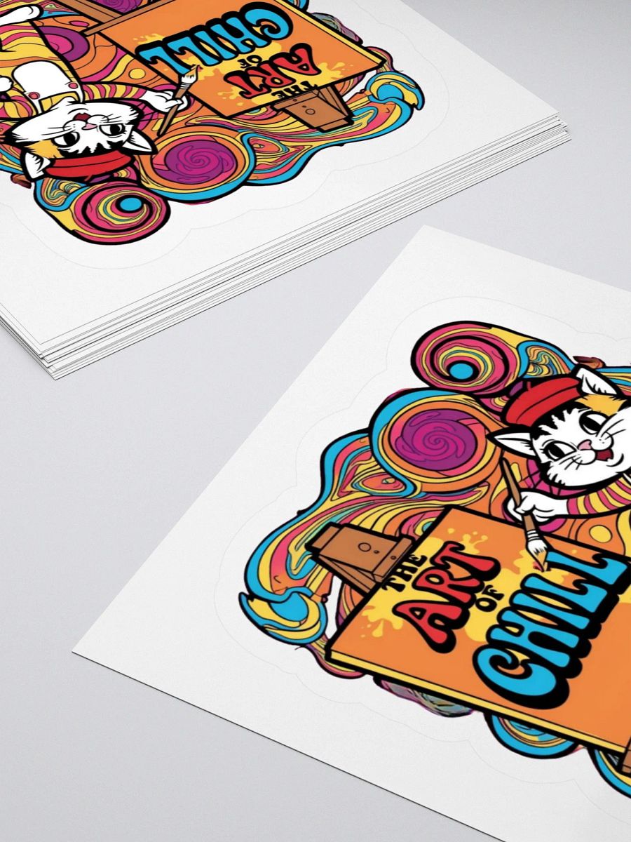 Chill Cat Art Kiss Cut Stickers product image (4)
