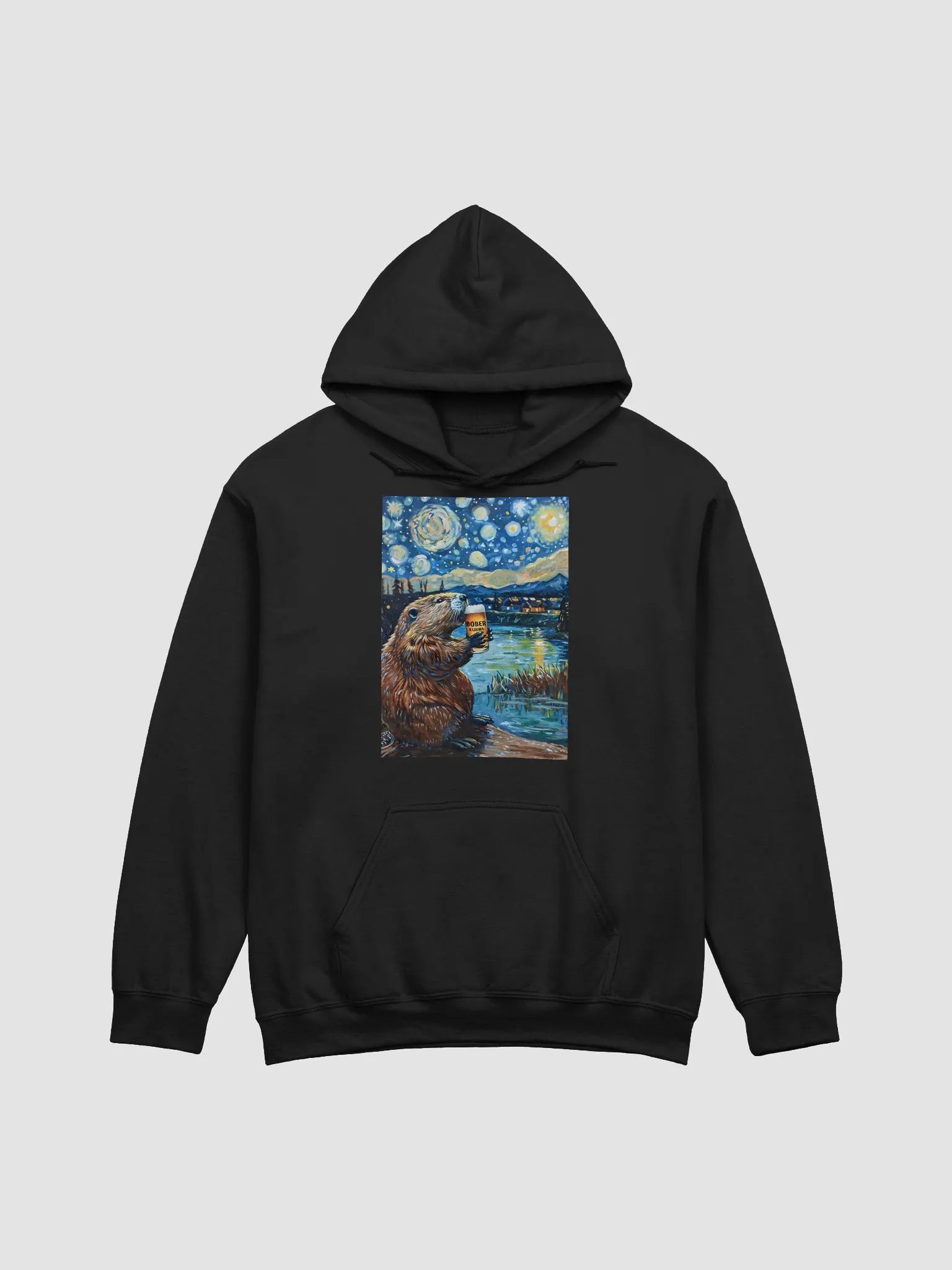 Starry Night Beaver Bober Kurwa Unisex Hoodie product image (1)