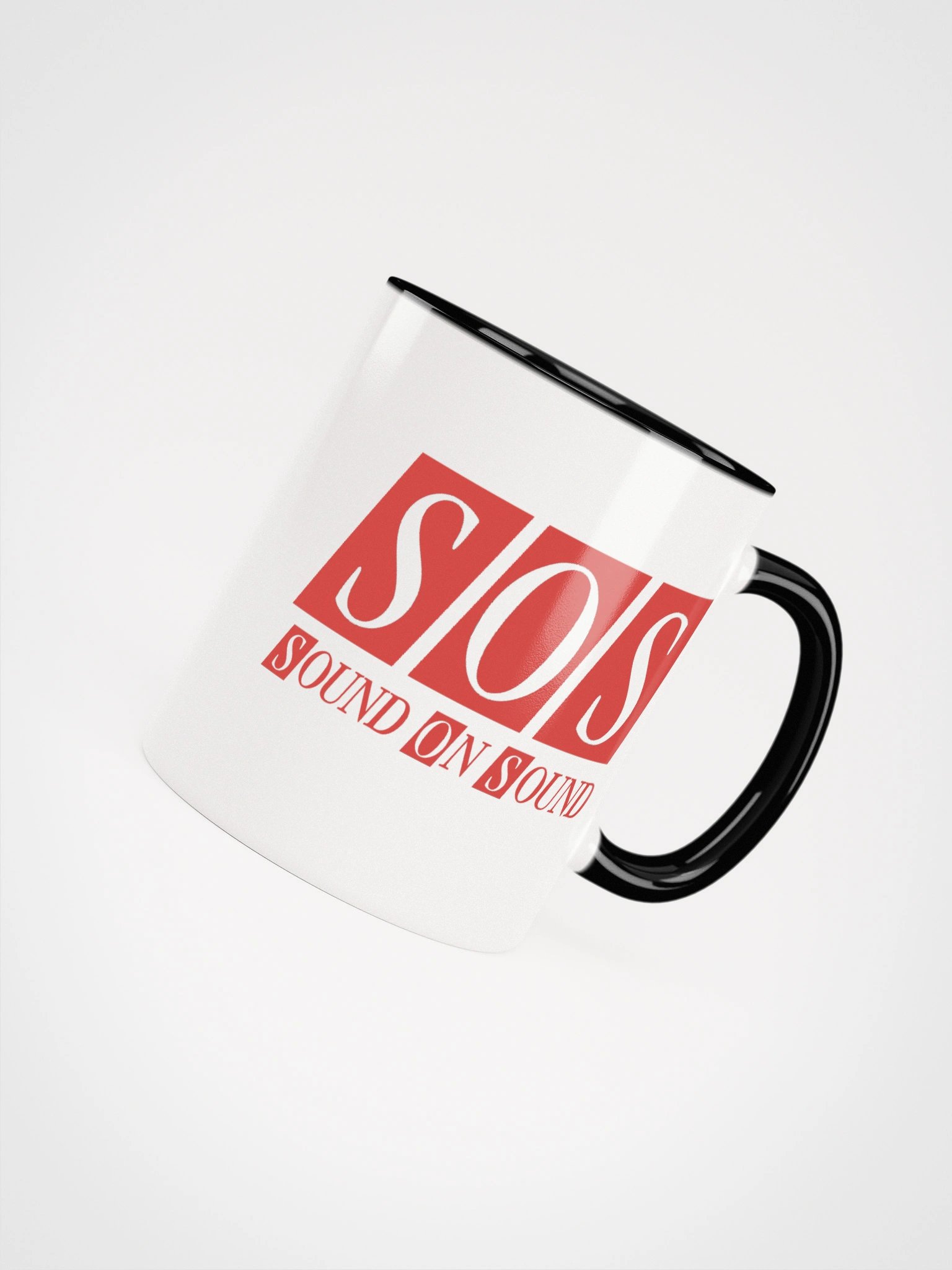 White And Black Mug - Red SOS Logo product image (4)