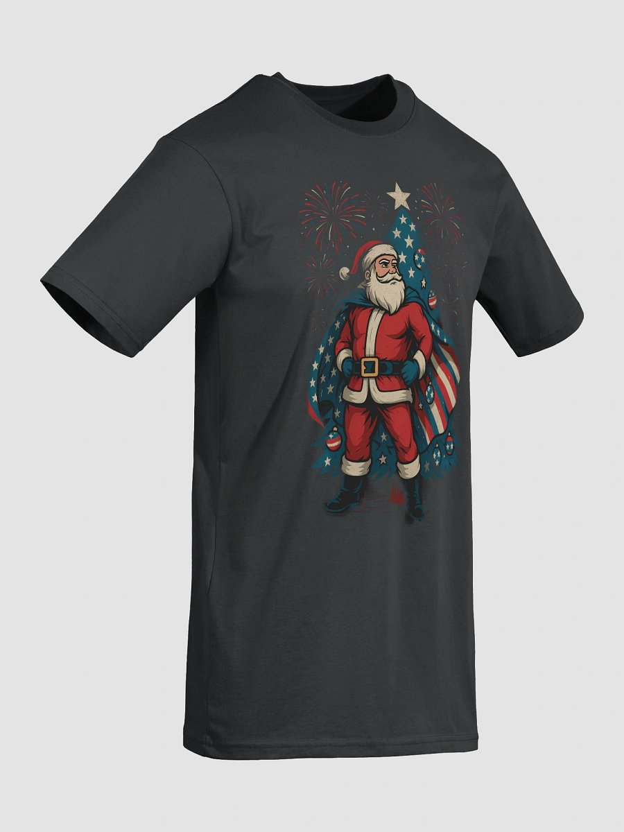 Patriotic Santa Claus American Flag Superhero Christmas Tree Men's Tee product image (13)