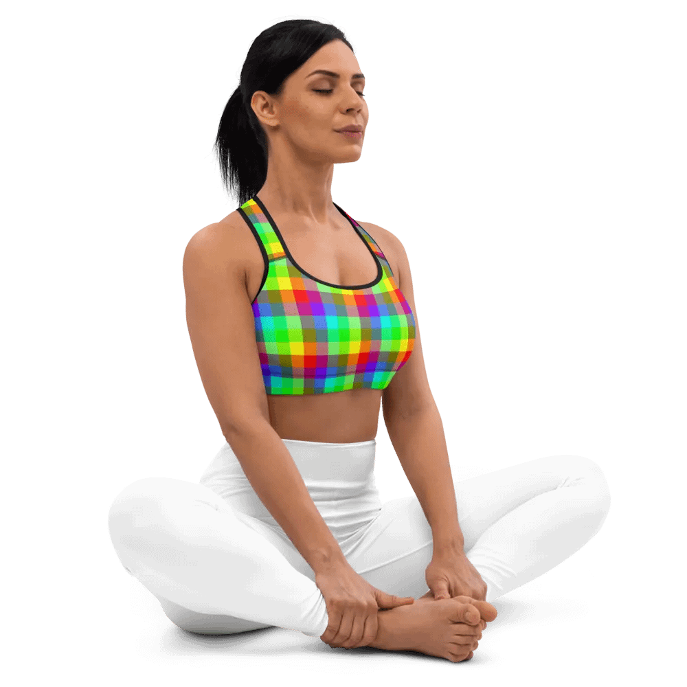 Rainbow Checker Sports Bra product image (12)