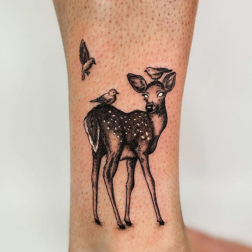 cute lil deer for the lovely @x0x0g0ssipgh0ul 🦌💕

done at @drip.tattoo 

.
.
.
#art #artist #artwork #tattoo #tattoos #tattoo...