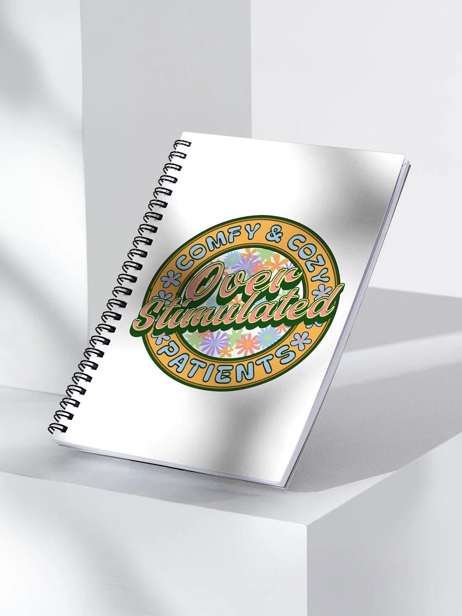 Over Stimulated Comfy And Cozy Patients Retro Floral Emblem Spiral Notebook product image (3)