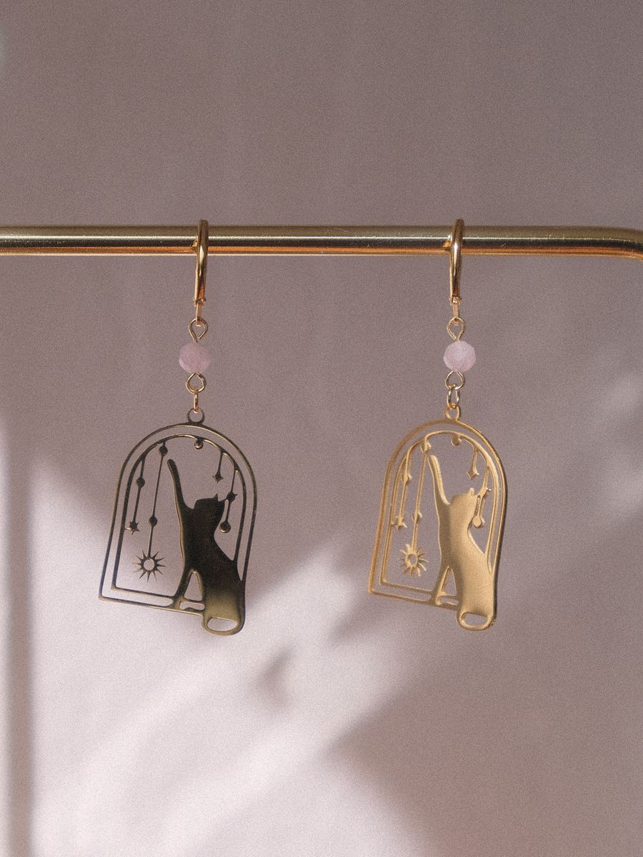 Celestial cat - Kunzite earrings product image (3)