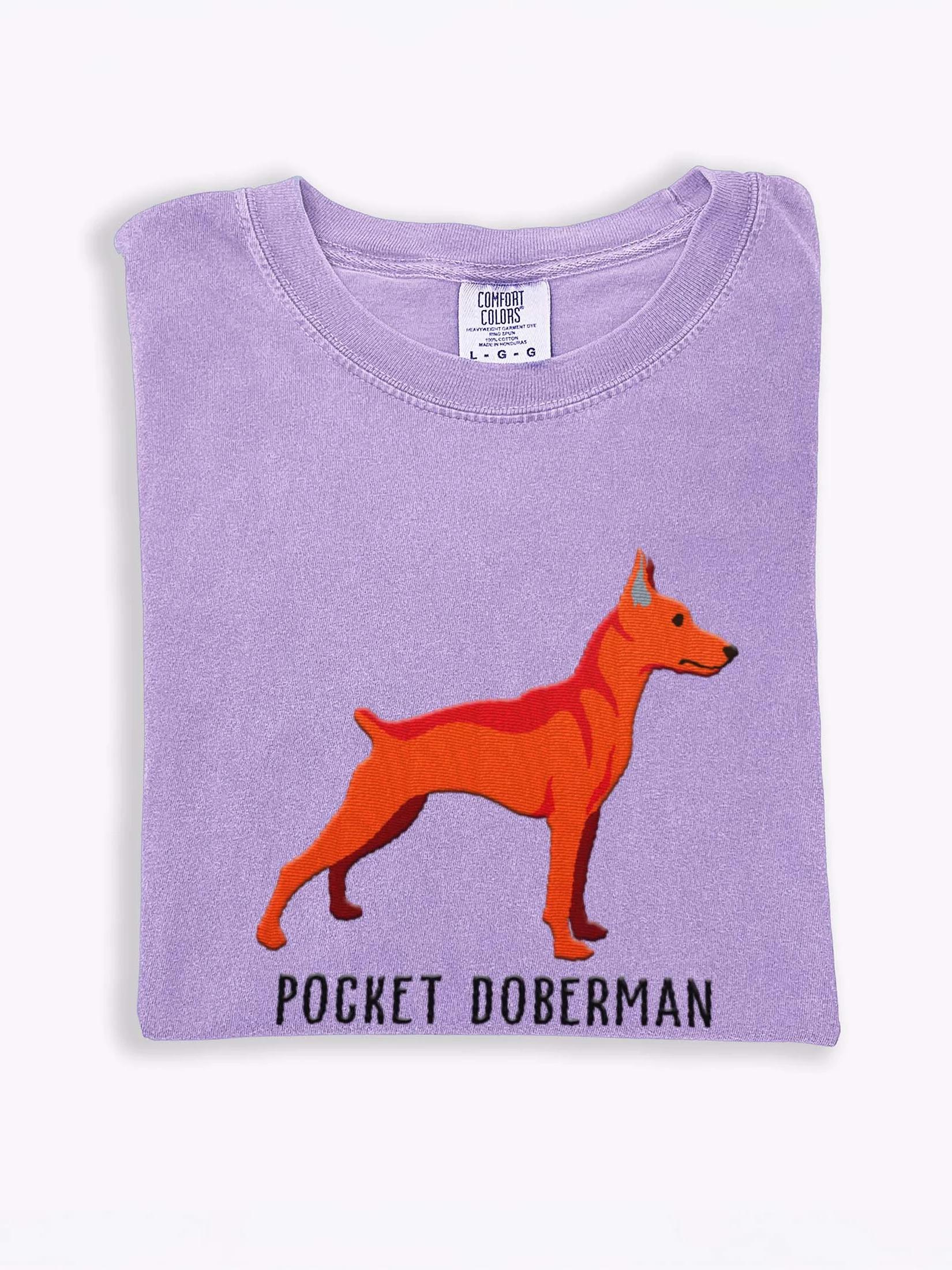 Pocket Doberman T-Shirt(Embroidered) of a Miniature Pinscher(Red) product image (1)