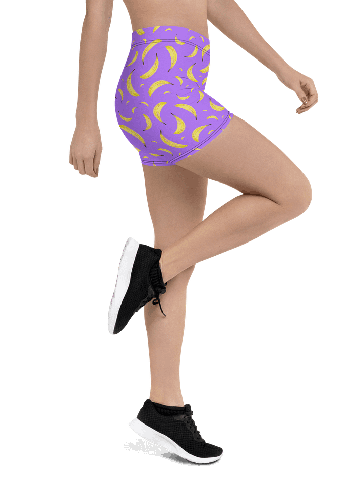 Bananapalooza pattern purple bike shorts product image (1)