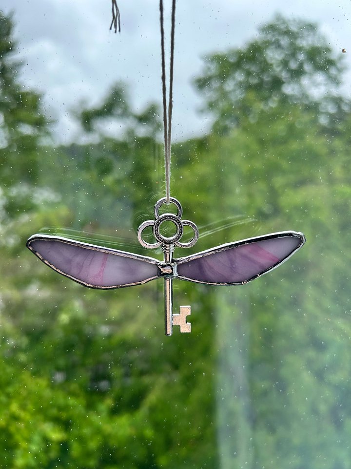 Flying Key Stained Glass Suncatcher product image (2)