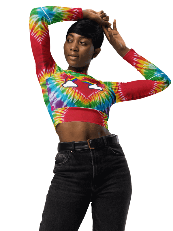 Rainbow heart tie dye crop top product image (4)