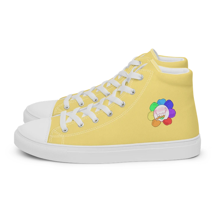 Pastel Yellow and White Flower Sneakers product image (2)
