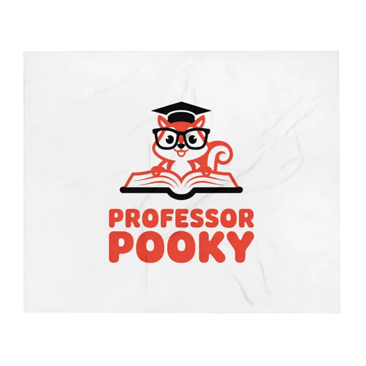 Ultra soft and plushy blanket: Professor Pooky, Red and Black with Book and Grad Cap product image (2)