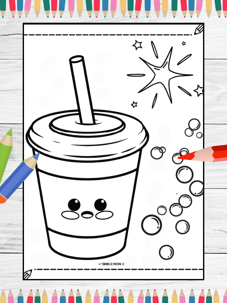 20 Cute Kawaii Food Coloring Pages#2 (PDF Coloring Pages) product image (3)