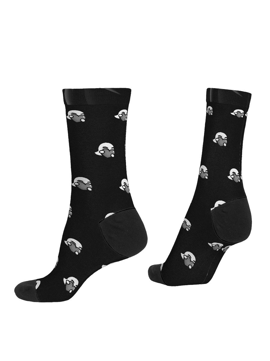 Heart Pattern Black Crew Socks product image (5)