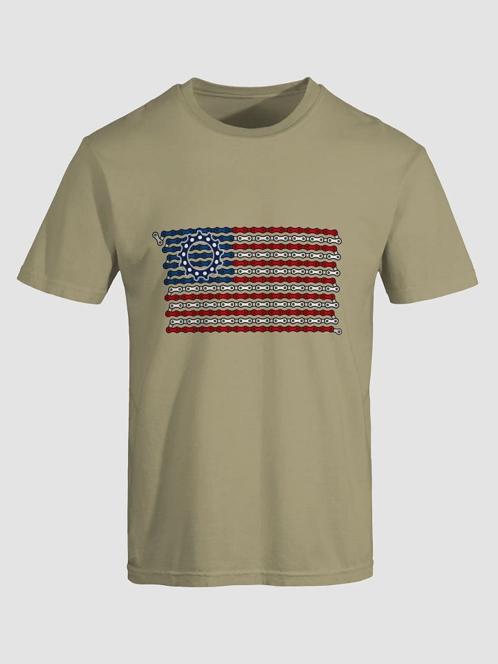 USA Betsy Ross Bike Chain Flag on Heavyweight Tee product image (1)