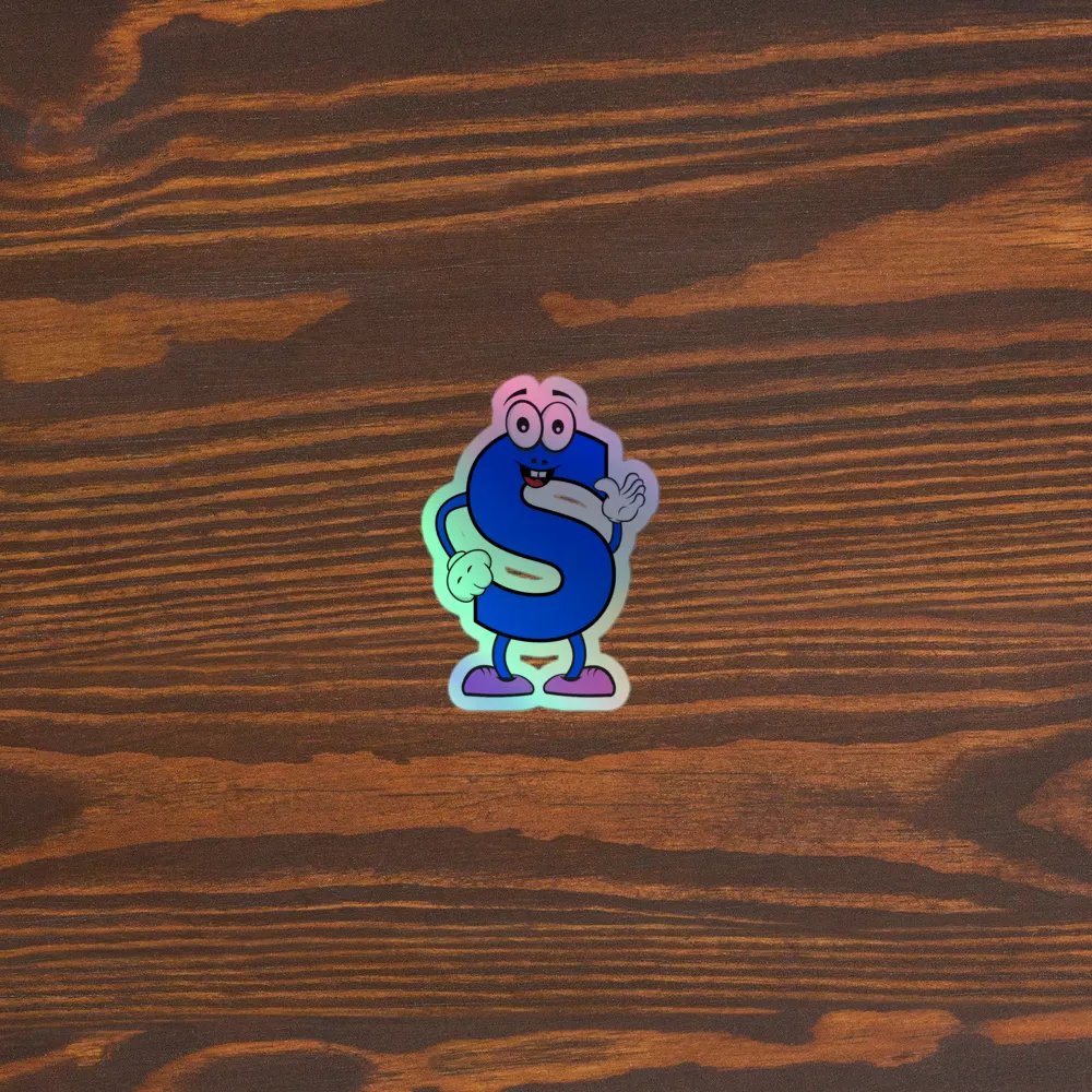 S Letter Cartoon Character Holographic Sticker product image (5)