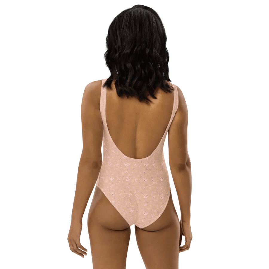 Cherry Blossoms on Cream One-Piece Adult Swimsuit product image (4)