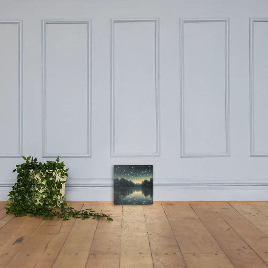 Evening Lake Scene With Fireflies Wall Art product image (4)