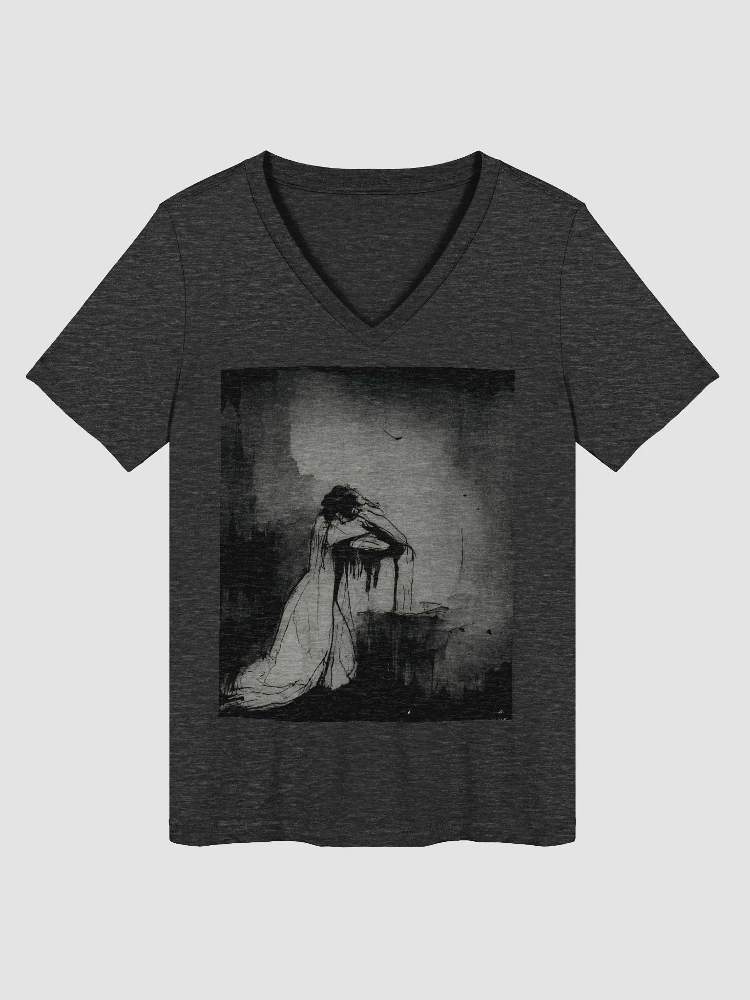 Melancholic Muse Women's V-Neck Tee product image (1)
