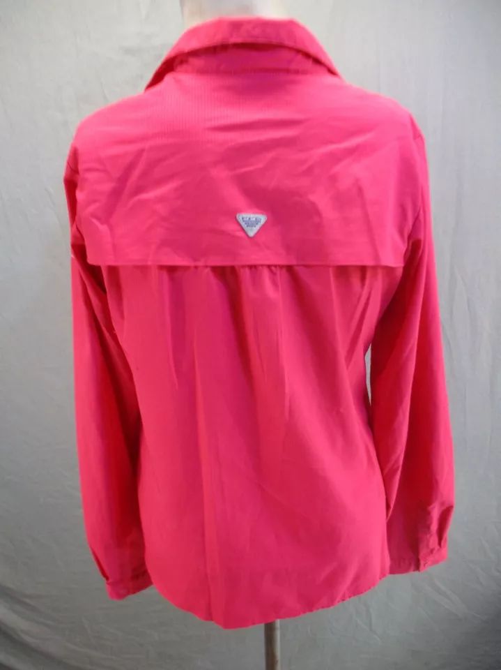 Columbia PFG OMNI-SHADE Size XL (18-20) Girls Pink Lined Button Down Shirt 919 product image (4)