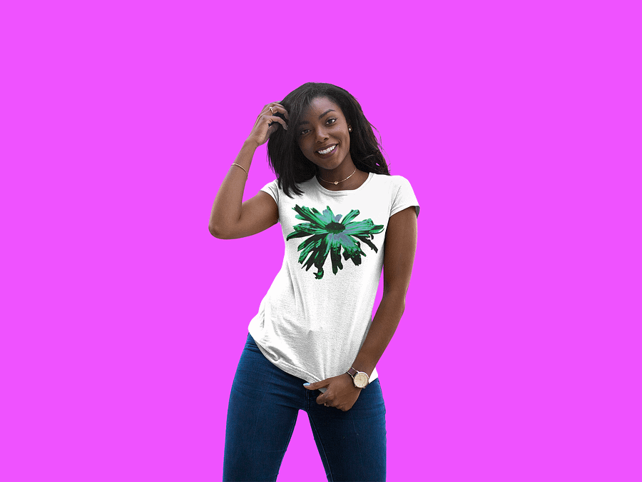 Abstract Floating Daisy Women's Fitted T Shirt product image (5)