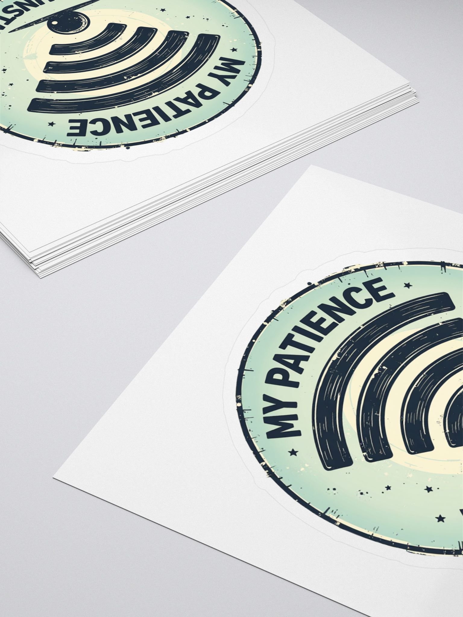 Vintage Wi-Fi Patience Kiss Cut Stickers product image (4)