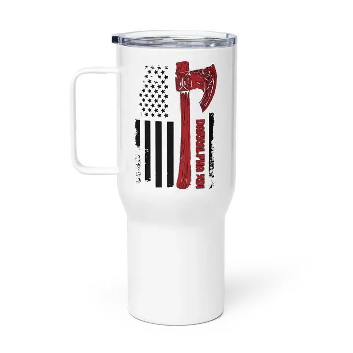 DarkAlpha American Flag and Logo Stainless Steel Travlers Mug product image (1)