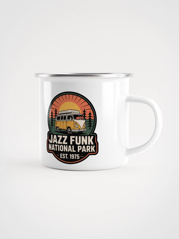 Jazz Funk National Park Mug – 70s Retro Camping Van for Coffee Lovers product image (1)