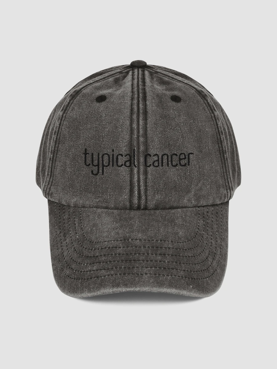 Typical Cancer Black on Black Vintage Wash Dad Hat product image (2)