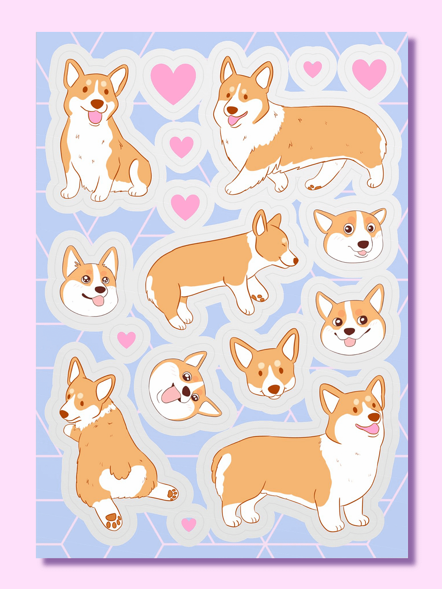 Corgi Cuties Sticker Sheet product image (1)