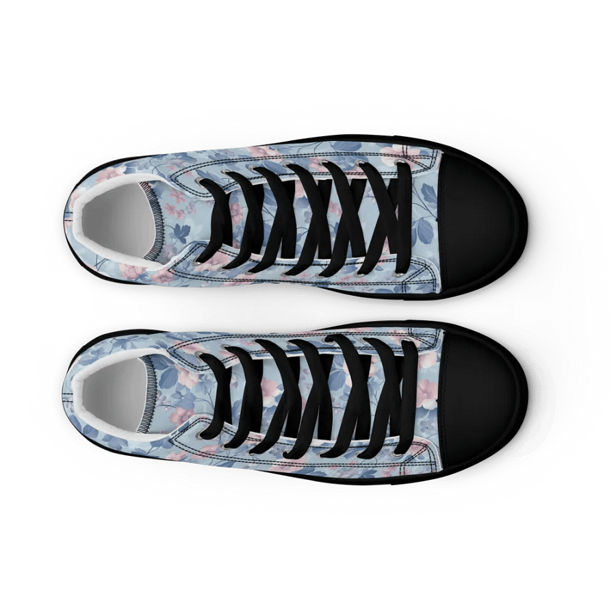 Serene Blue Blossoms High Top Canvas Sneakers product image (13)
