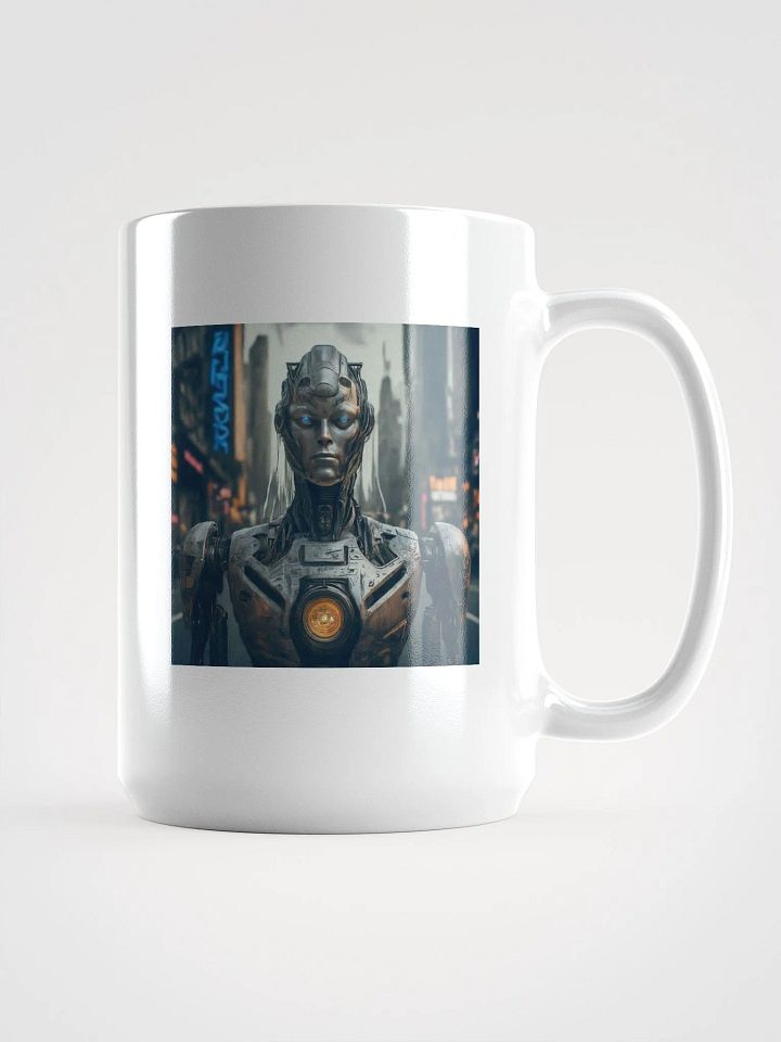 Neon Cyborg City Mug product image (1)