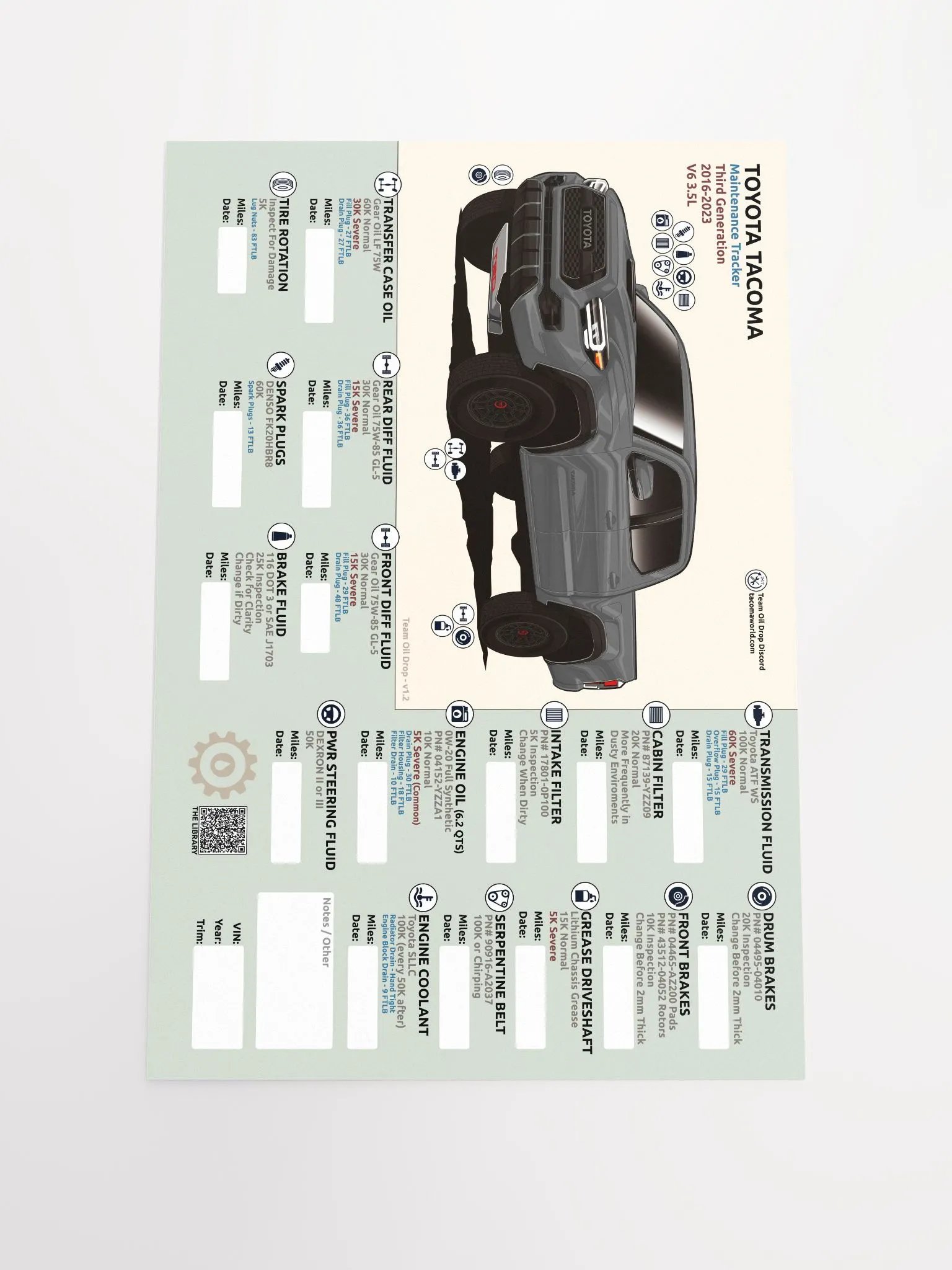 3RD GEN MAINTENANCE TRACKER V1.2 - Gray product image (2)