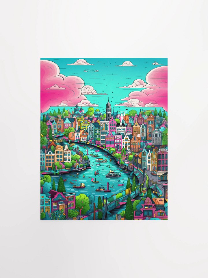 Chromatic Canal City Matte Unframed Wall Art Paper Canvas product image (2)