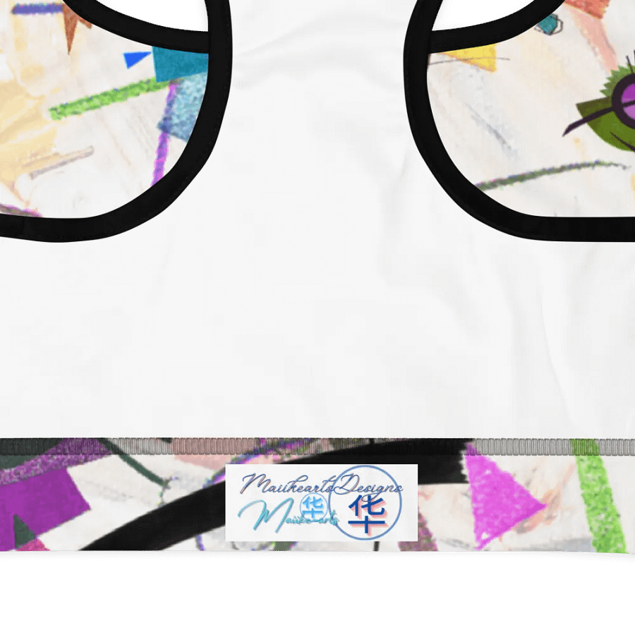 Abstract Lithographic Pattern Design Padded Sports Bra - V2 product image (7)