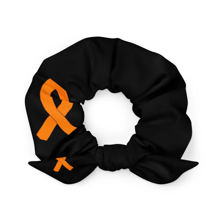 White HApex Gear White Logo Cancer Awareness Orange Ribbon. Black Scrunchie product image (1)
