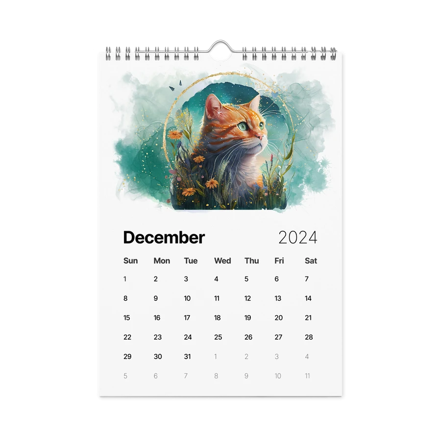 Watercolor Cats 2024 Wall Calendar, 12 Month product image (17)