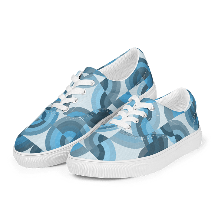 Ethereal Blue Geometric Women's Lace-Up Shoes product image (1)