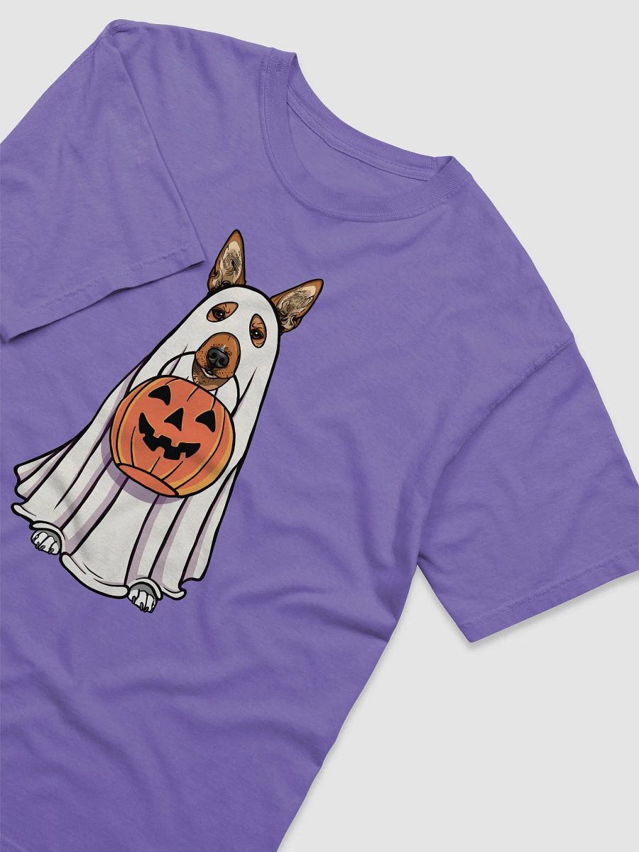 Funny Halloween Basenji T-Shirt | Funny Basenji Wearing a Ghost Costume and Holding a Pumpkin Basket product image (29)