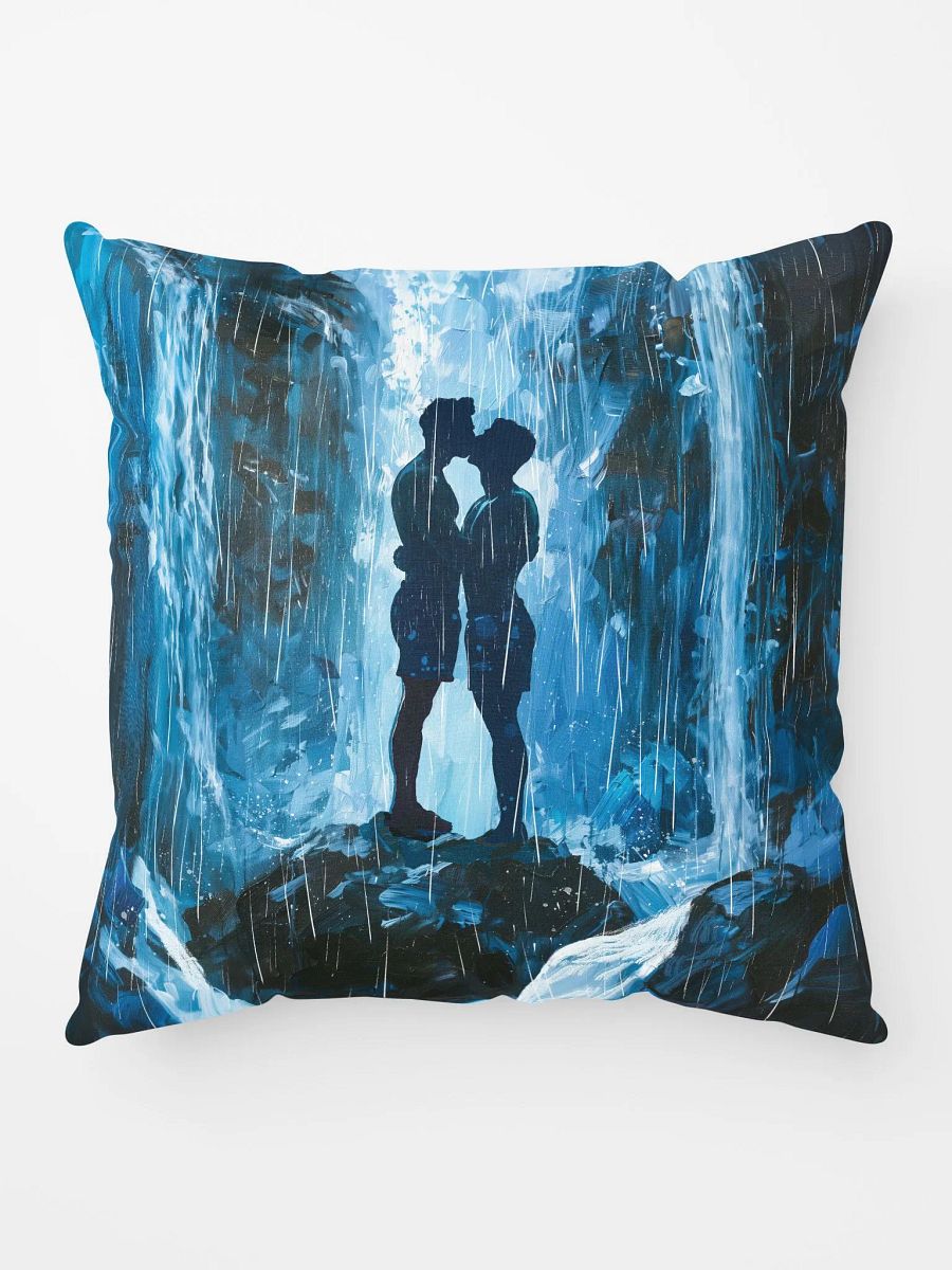 Kiss Beneath The Waterfalls - Gay Art Throw Pillow product image (1)