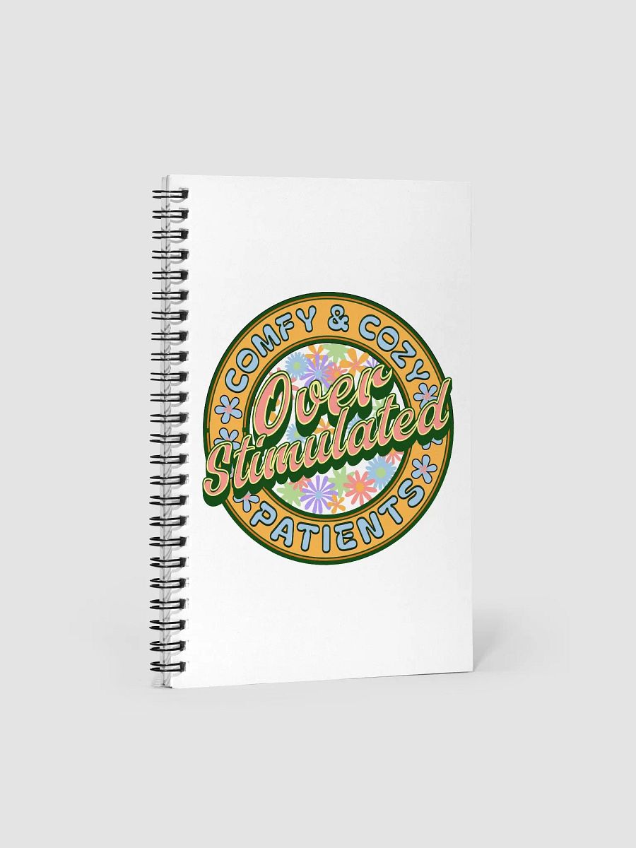 Over Stimulated Comfy And Cozy Patients Retro Floral Emblem Spiral Notebook product image (2)