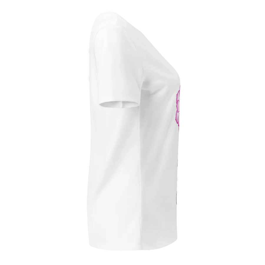 Namaste V Neck (White) T-Shirt with Pink Flower product image (3)