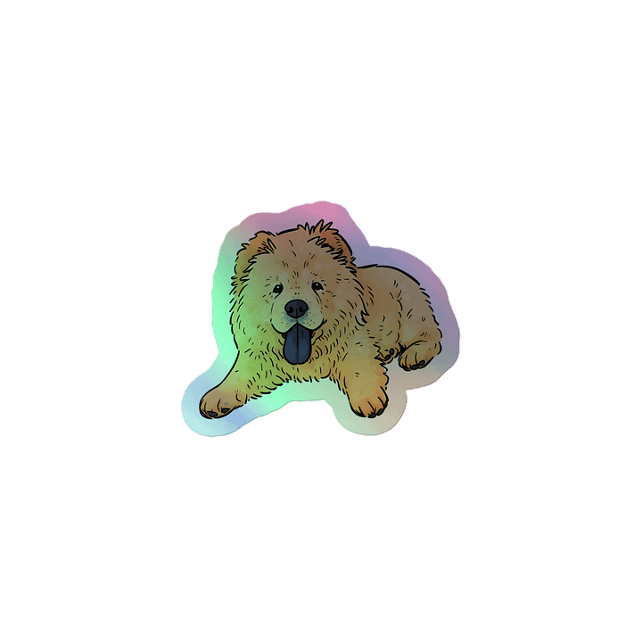 Fluffy Pie Tongue Out Holo Sticker product image (1)