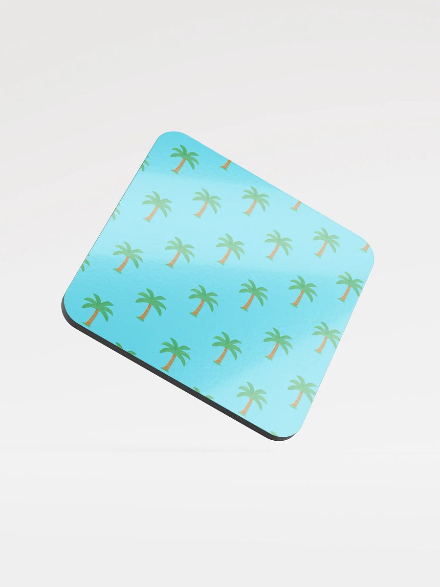 Tropical Palm Trees Blue Cork Coaster product image (1)