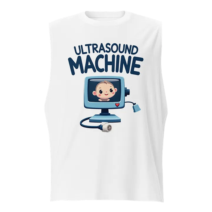 Smiling Baby Ultrasound Cartoon Muscle Tank product image (1)